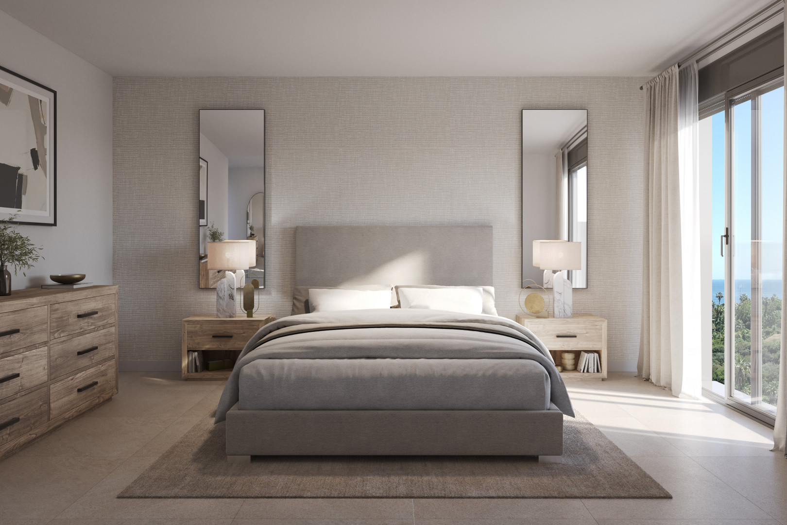 Exclusieve twee en drie slaapkamer appartementen met panoramisch middellandse zeezicht in Estepona. PL223