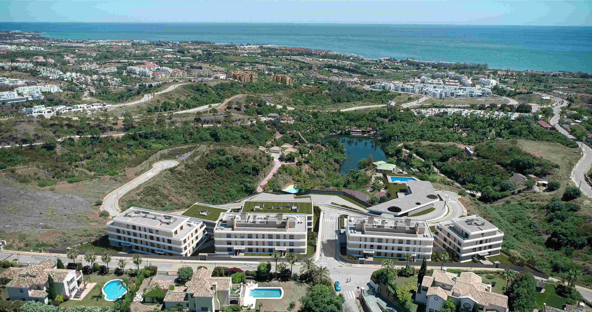 Exclusieve twee en drie slaapkamer appartementen met panoramisch middellandse zeezicht in Estepona. PL223