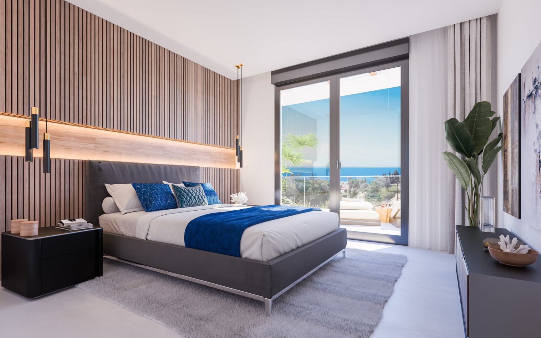 Luxe twee en drie slaapkamer appartementen in het populaire Altos de Los Monteros met zeezicht.PL224