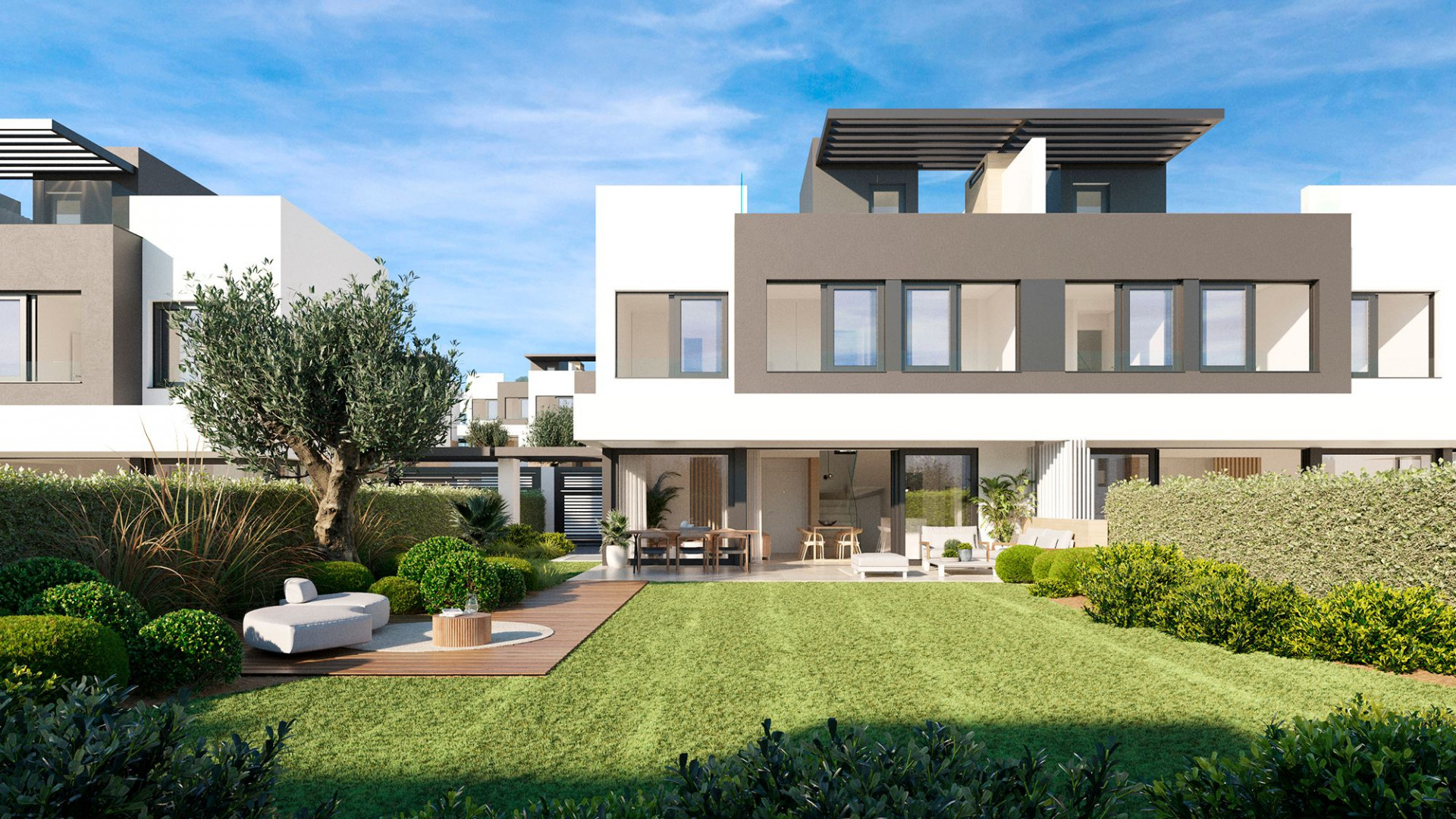 Nieuw project van 50 half vrijstaande villa's naast de Atalaya Golfcourse. PL236