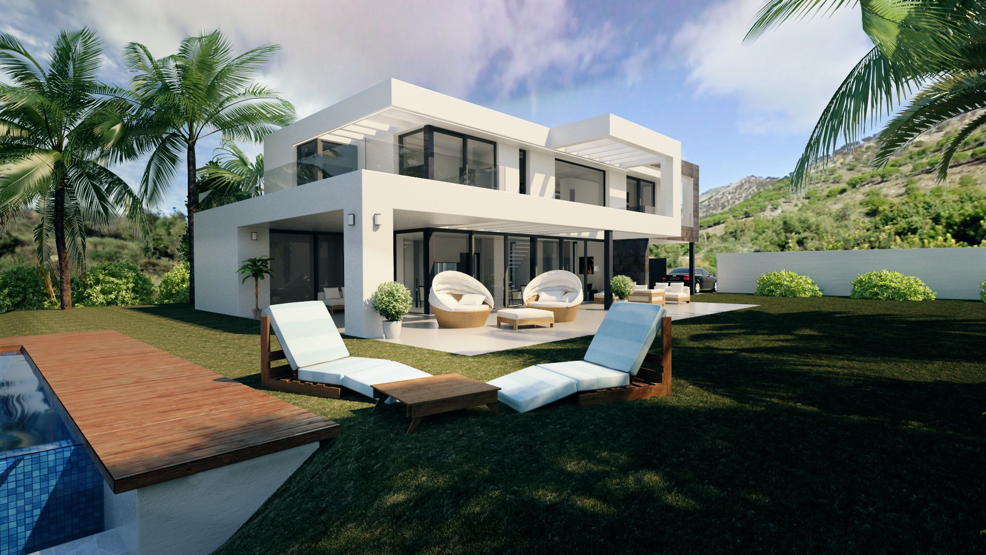 Nieuw te bouwen villa's in Mijas met panoramisch zeezicht. PL61